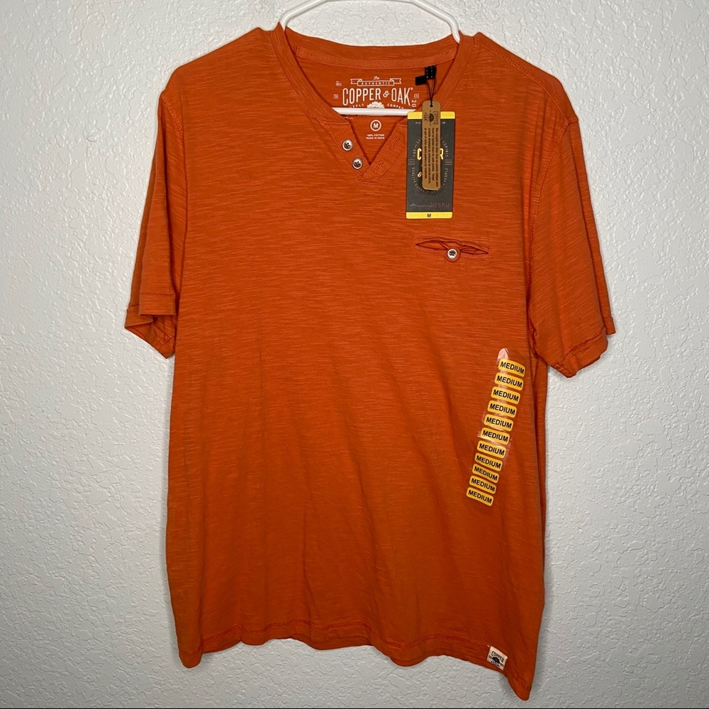 NWT COPPER & OAK Orange Short Sleeve Tee Burnout